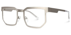 Barber Geometric Silver Eyeglasses and Glasses Frames