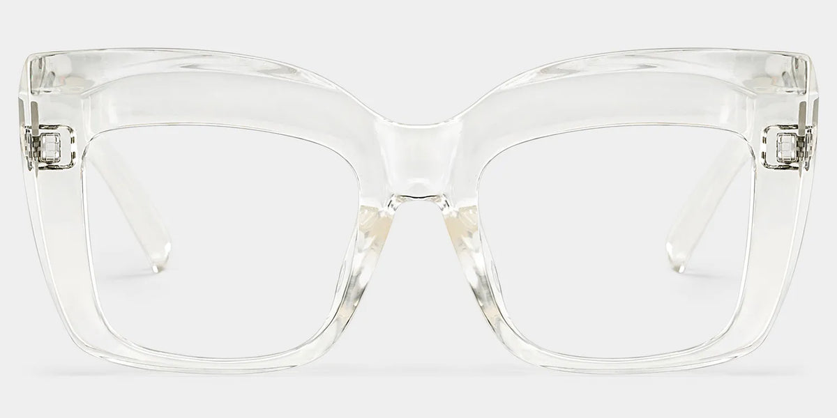 Alberta Cat Eye Clear Eyeglasses and Wide Frames