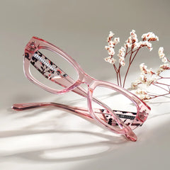 Skylar Clear Pink Frame Glasses with Butterfly Frame Online | ZEELOOL