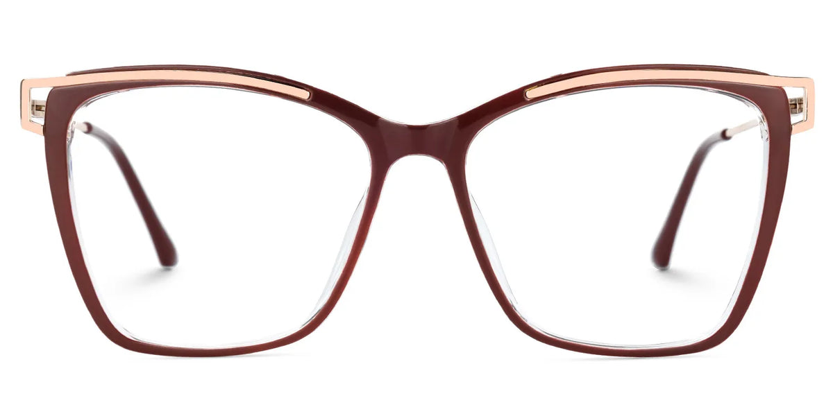 Krystle Square Red Eyeglasses and Clear Frames