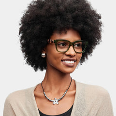 Zinnia Green Frame Glasses with Rectangle Frame Online | ZEELOOL