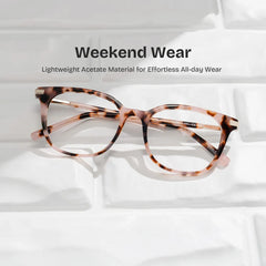 Square Pink Tortoise Eyeglasses- Vilmarie Acetate Frame Glasses
