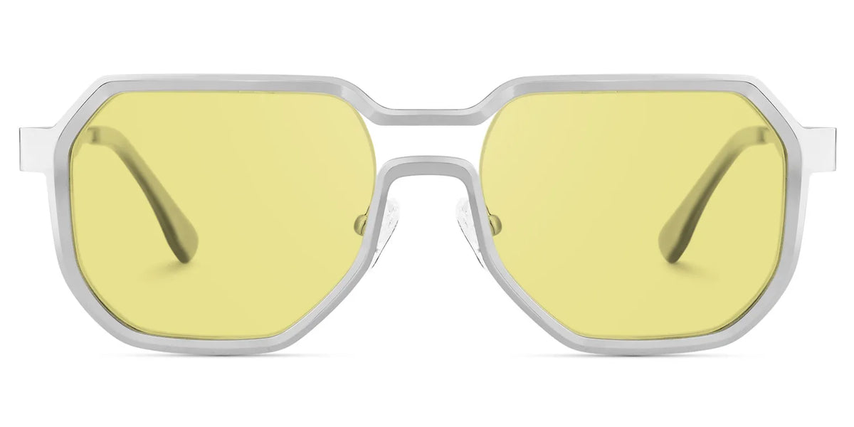 Men's Geometric Sunglasses in Silver Color