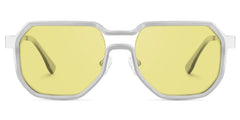 Men's Geometric Sunglasses in Silver Color