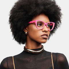 Blaise Pink Green Frame Glasses with Cat eye Frame Online | ZEELOOL