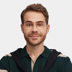 Jameson Gold Frame Prescription Glasses with Geometric Shape | ZEELOOL