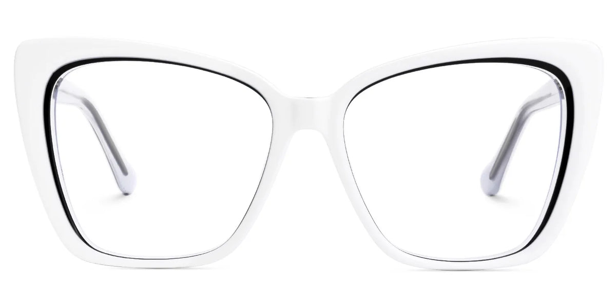 New White-Black Color for Shanell Acetate Eyeglasses  | Zeelool Optical
