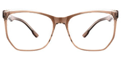 Libby Geometric Brown Thin Frame Glasses | Zeelool