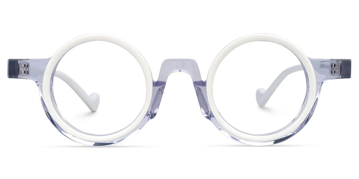 Round Glanton White Glasses deals -Zeelool Glasses