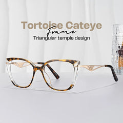 Cateye Shape Blue Light Blocking Glasses with Tortoise