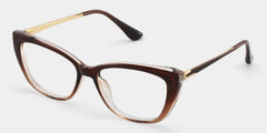 Harlow Brown Frame Glasses with Rectangle Frame Online | ZEELOOL