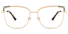 Square Metal Glasses With Pink and Tortoise Color
