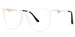 Chanty Round White Thin Frame Glasses | Zeelool Optical