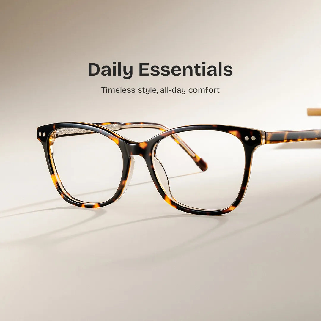 Marigold tortoise rectangle eyeglasses Online | ZEELOOL