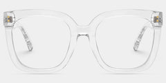 Ebony Square Clear Clear Frame Glasses | Zeelool