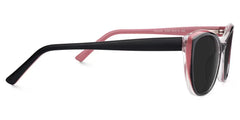 Fidelia Cat Eye Black Sunglasses and Pink Edge