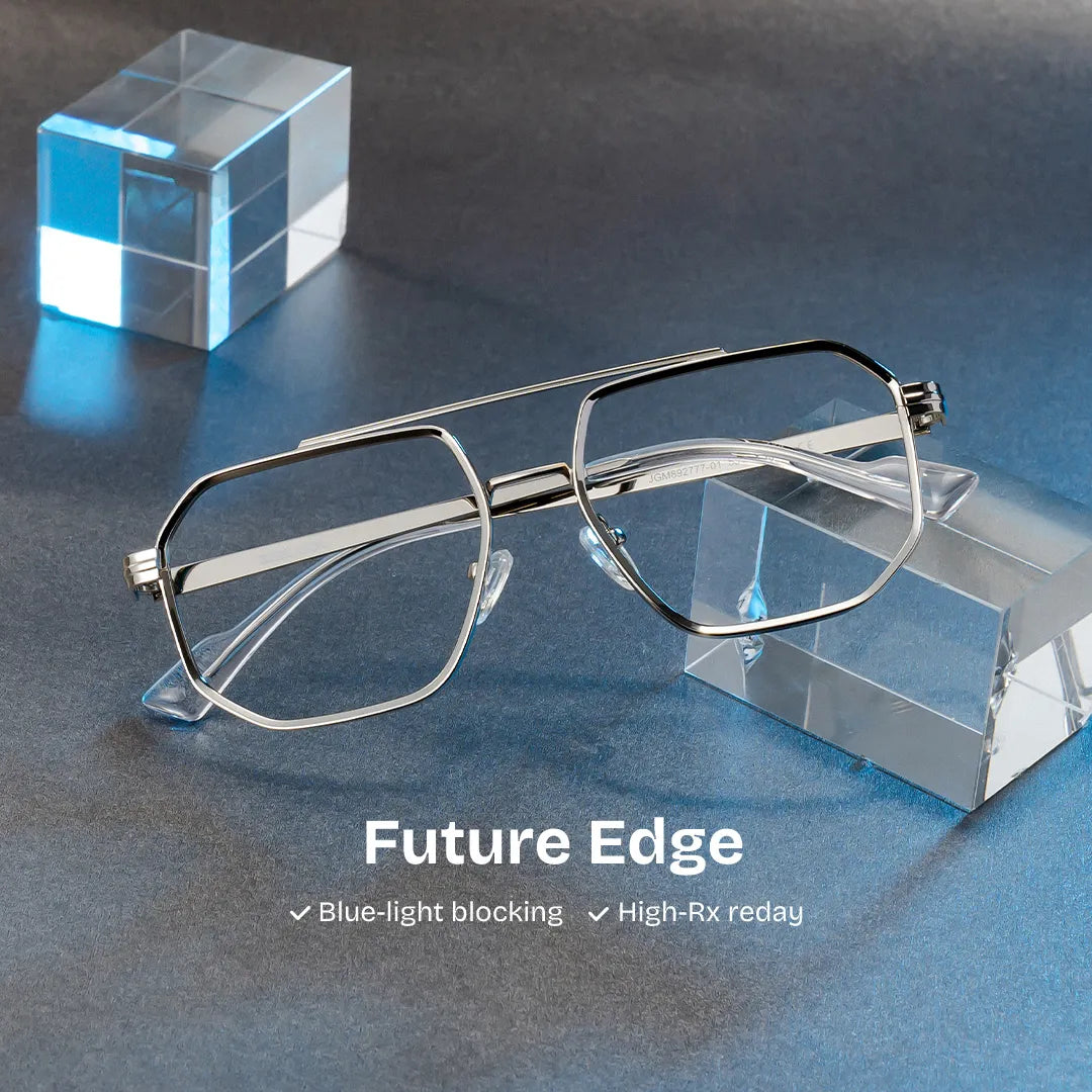 Autumn silver aviator glasses Frame Glasses Online | ZEELOOL