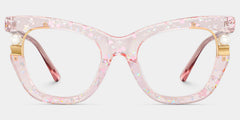 Transparent Pink Glasses with Pearl and Glitter Stars
