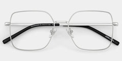 Abigail Silver Square Glasses with Medium Size Metal Frame | ZEELOOL