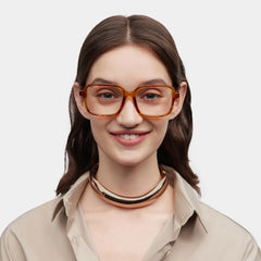 Talia Yellow Frame Glasses with Square Frame Online | ZEELOOL