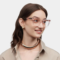 Sage Pink Frame Glasses with Rectangle Frame Online | ZEELOOL