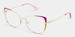 Tessa Pink Gold Frame Glasses with Cat eye Frame Online | ZEELOOL