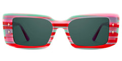 Women's Rectangle Eyeglasses Frames With Red and Green Color