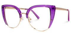 Brewer Cateye Purple Eyeglasses with Translucent Frame