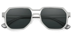 Men's Geometric Sunglasses in Silver Color