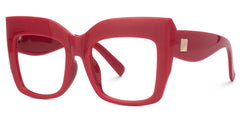 Alberta Cat-Eye Glasses with Red Frames