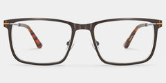 Rectangle Brown Eyeglasses- Roxana Metal Frame Glasses