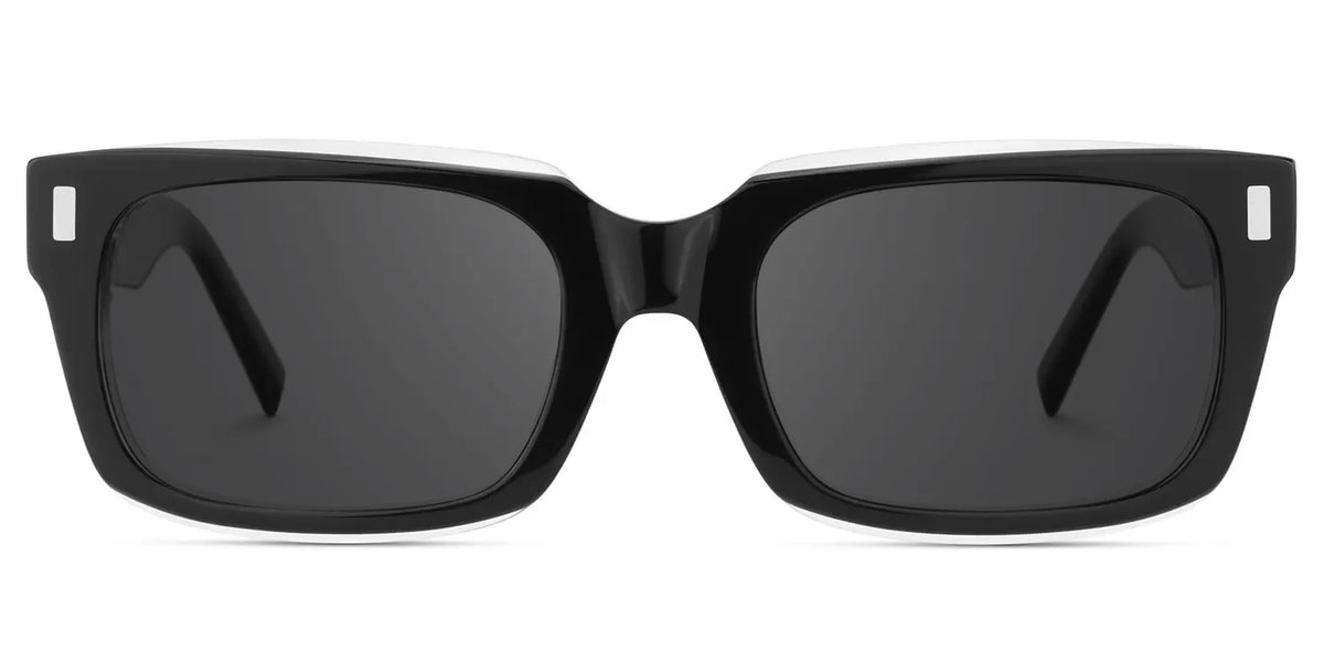 Designer Rectangular Glasses with Clear Rim of Black Frame