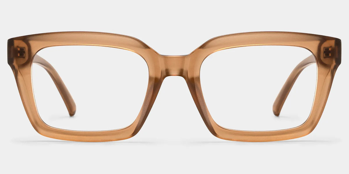 Marley Transparent Beige Rectangle Glasses for Ladies | ZEELOOL