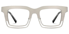 Evan Rectangle Silver Frame Eyeglasses for Males | Zeelool