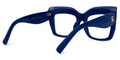 Alberta Cat Eye Blue Eyeglasses and Wide Frames