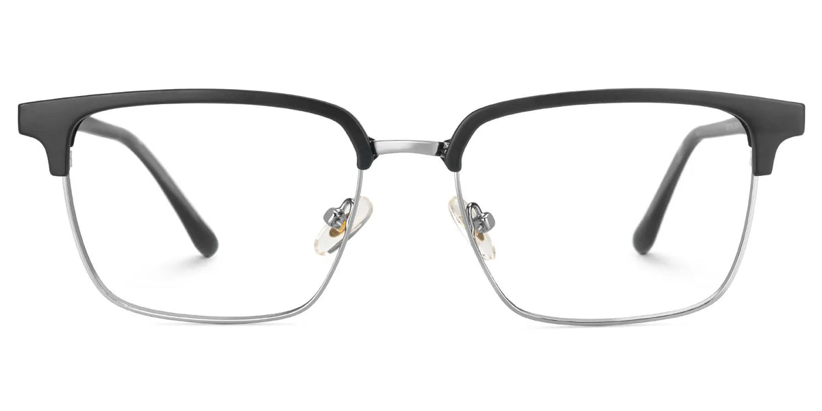 Adjustable Nose Pads Booker Eyeglasses, Booker Black-Silver Glasses -Zeelool