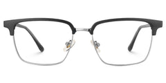 Adjustable Nose Pads Booker Eyeglasses, Booker Black-Silver Glasses -Zeelool
