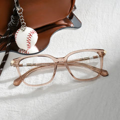 Delilah Square Beige Frame Eyeglasses for Women| ZEELOOL