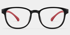 Dale Round Black Red Frame Eyeglasses for Pre-tweens