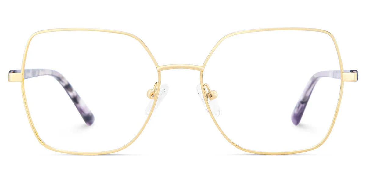 Billie Golden Geometric Prescription Glasses | Zeelool
