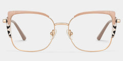 Khaki Tortoise Thin Frame Glasses With Metal Material