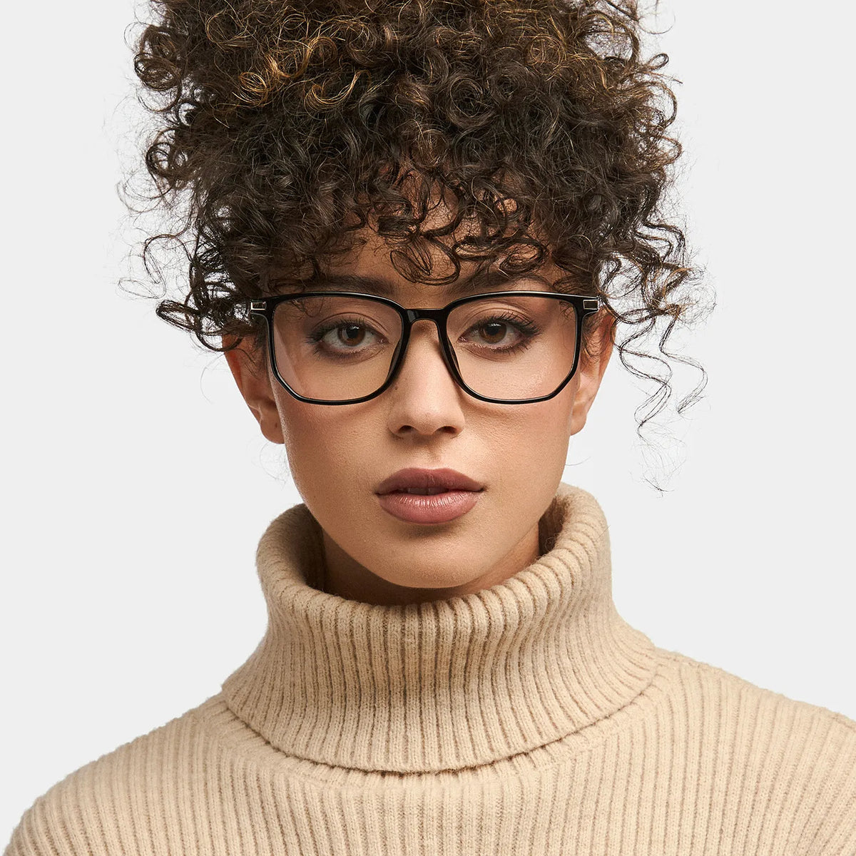 Fezell Square Black Eyeglasses and Thin Wide Frames