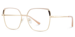 Shayla Metal Square Pink Brown Frame Glasses | Zeelool