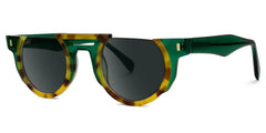 Mastin Round Tortoise Half Frame Sunglasses