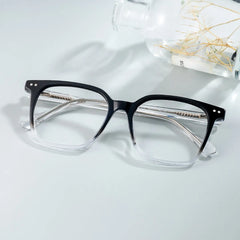Square Black Gradient Clear Acetate Eyeglasses Frames