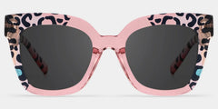 Malcolm Pink Leopard Print Sunglasses for Women Square Frame