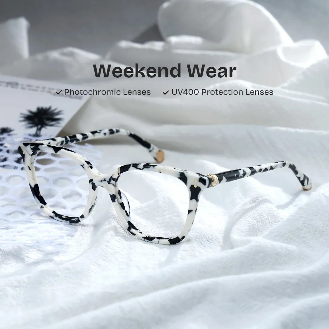 Square Cow Eyeglasses- Miles Acetate Frame Glasses