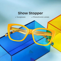 Julius Yellow Frame Glasses with Butterfly Frame Online | ZEELOOL