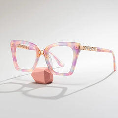 Darlyn Soft Pink Glasses in Cateye Full-Frame  | Zeelool