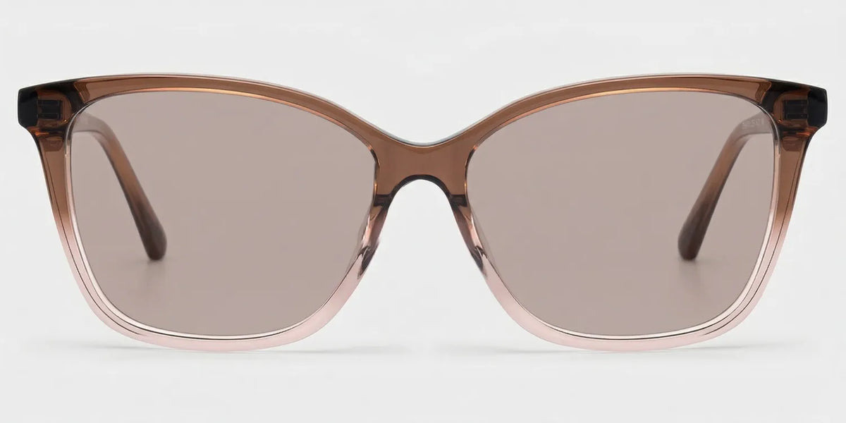 Finnian Square Clear Brown Glasses Frames with Glitter Fabric | ZEELOOL